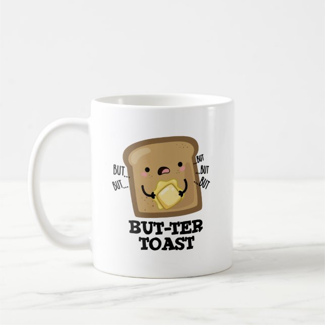 Mug Mais ter Toast Funny Pun de pain Pun Dark BG (Gauche)