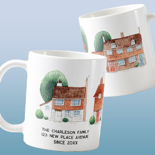 Mug Maison aquarelle personnalisée nouveau domicile