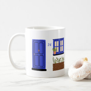 Mug Maison avec porte bleue avec devis personnalisé