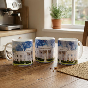 Mug Maison Blanche à Washington DC Watercolor