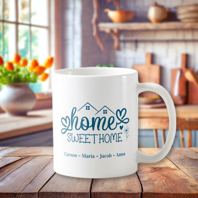 Mug Maison Bleue Sweet Maison Personnalisée (Blue Home Sweet Home Personalized Coffee Mug
)