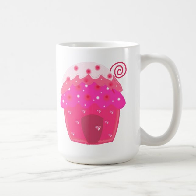 Mug Maison Cupcake Rose (Droite)