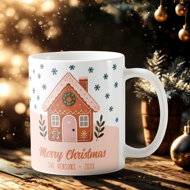 Mug Maison de biscuits de Noël Snowflakes Famille (Créateur téléchargé)