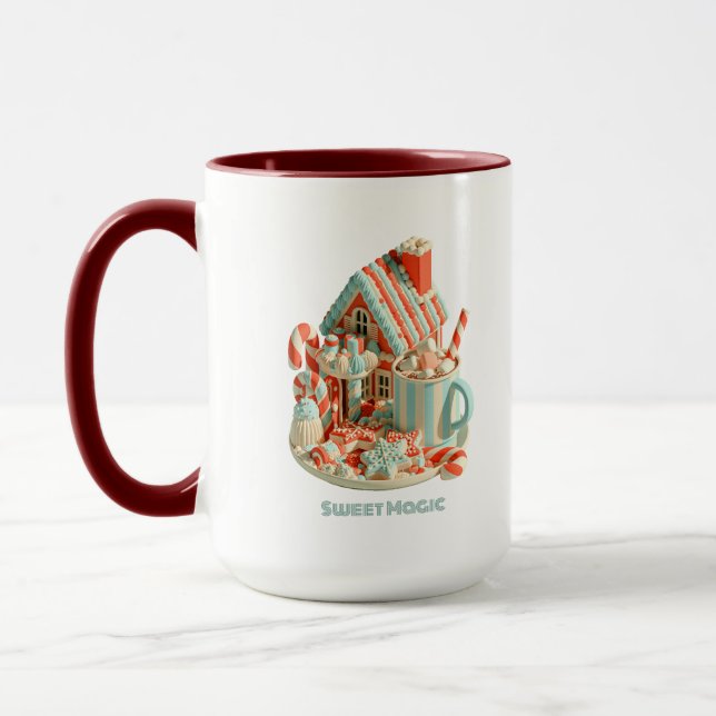 Mug Maison de bonbons 3D Pastel Magie Sucrée (Gauche)