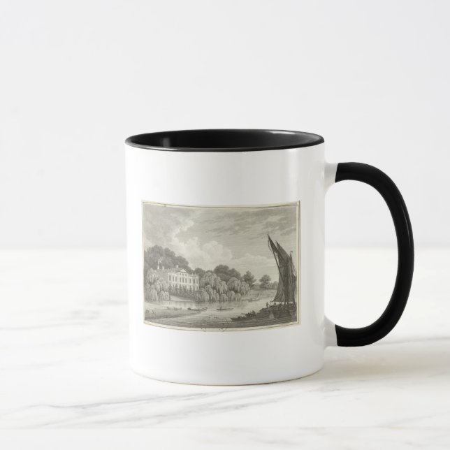 Mug Maison de campagne avec le lac et les bateaux (Droite)