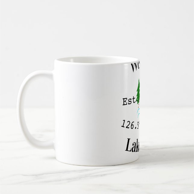 Mug Maison de lac de bienvenue coordonnées estimées. A (Gauche)