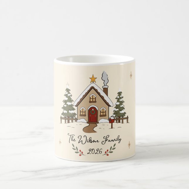 Mug Maison de Noël Cosy Personnalisée  (Centre)