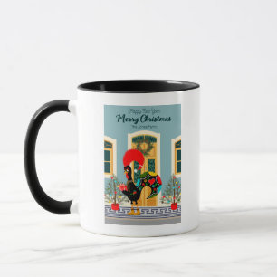 Mug Maison de Noël portugaise avec Rooster Salutations
