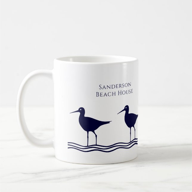 Mug Maison de plage Bleue Bleue de la Marine Bleue de  (Gauche)