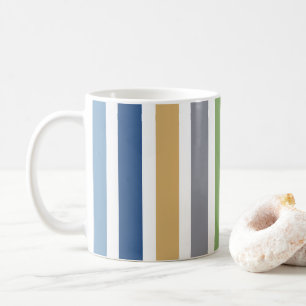 Mug Maison de plage côtière moderne colorée rayures