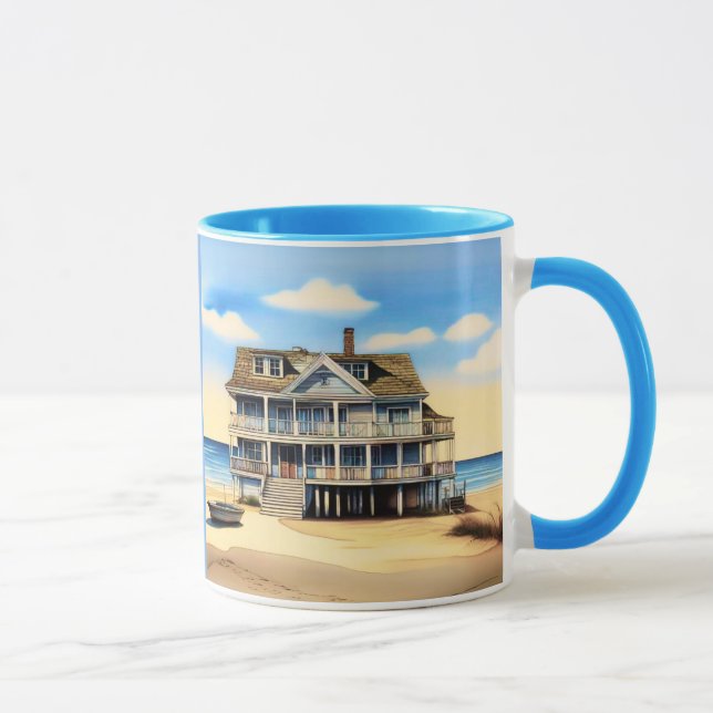 Mug Maison de plage sur le sable (Droite)