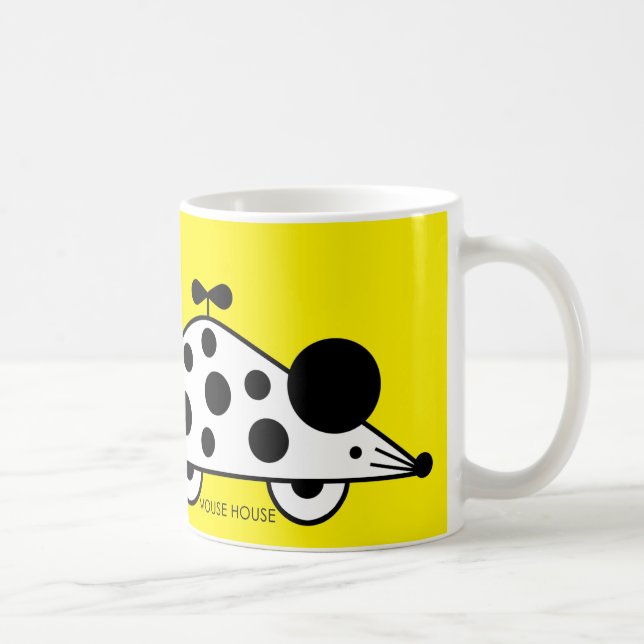 Mug Maison de souris BW Musique jaune (Droite)