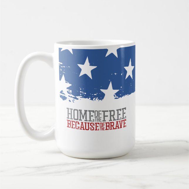 Mug Maison des libres grâce aux braves drapeau américa (Gauche)