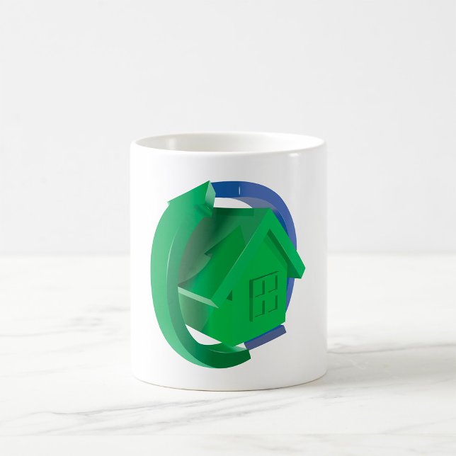 Mug Maison Éco Verte avec Flèches Circulaires (Créateur téléchargé)