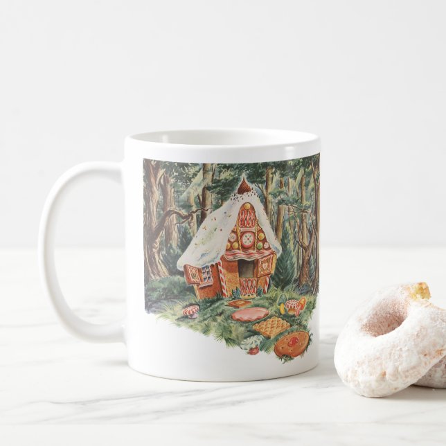 Mug Maison en bonbons Hansel et Gretel, Conte de fées  (Avec donut)