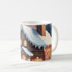 Mug Maison en pain d'épice Snowy Christmas Scène