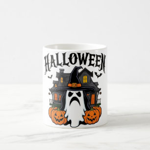 Mug Maison fantôme Halloween, citrouilles, sorcière, c