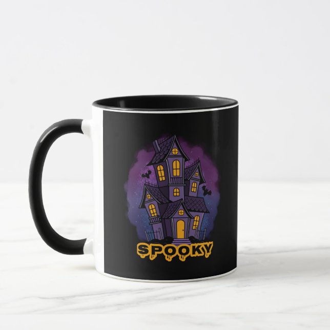 Mug Maison Hantée Effrayante Manoir Violet Siniastre (Gauche)