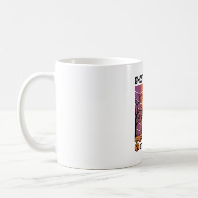 Mug Maison Hantée Halloween Fantôme Arrive Pompe à Sor (Gauche)