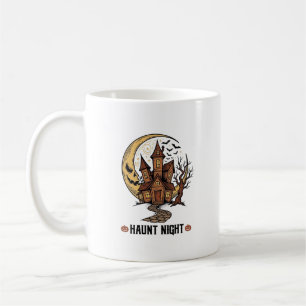 Mug Maison Hantée Halloween Gravure Vintage Blanche Sh