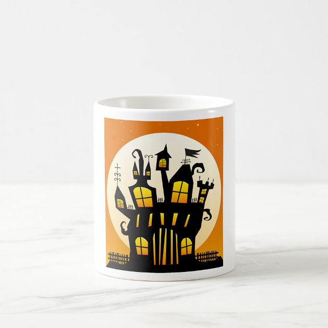 Mug Maison hantée Halloween Silhouette Pleine Lune (Créateur téléchargé)