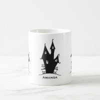 Maison hantée noire sur Arrière - plan pourpre