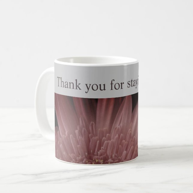 Mug Maison Invité Bienvenue Pink Floral Promo Merci (Devant gauche)
