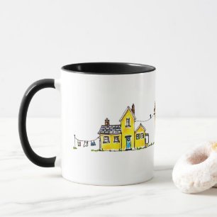 Mug Maison Jaune Avec Blanchisserie