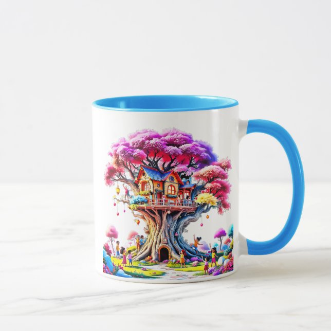 Mug Maison perchée dans un arbre magique. (Droite)