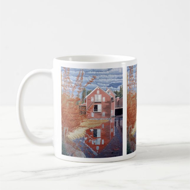Mug Maison rose en automne (Gauche)