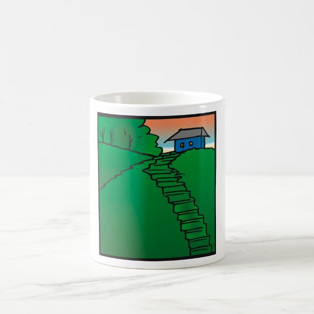 Mug Maison sur une colline verte (Créateur téléchargé)