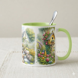 Mug Maisonnette à Oiseaux de Jardin de Cottage Fantais