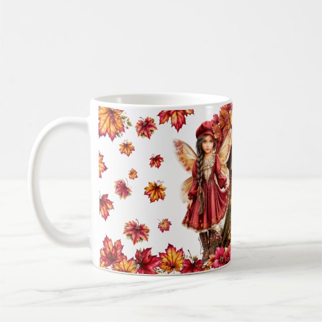 Mug Maisonnette de fée d'automne avec filles de la for (Gauche)