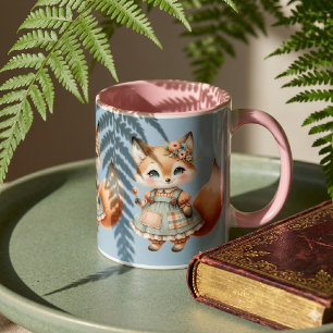 Mug Maisonnette Fantaisiste Florale Pastel Renard Cott