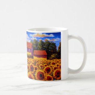 Mug Maisons dans le domaine de tournesol