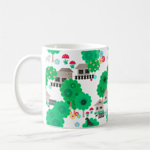 Mug Maisons de dessin animé pour enfants abstraites sa