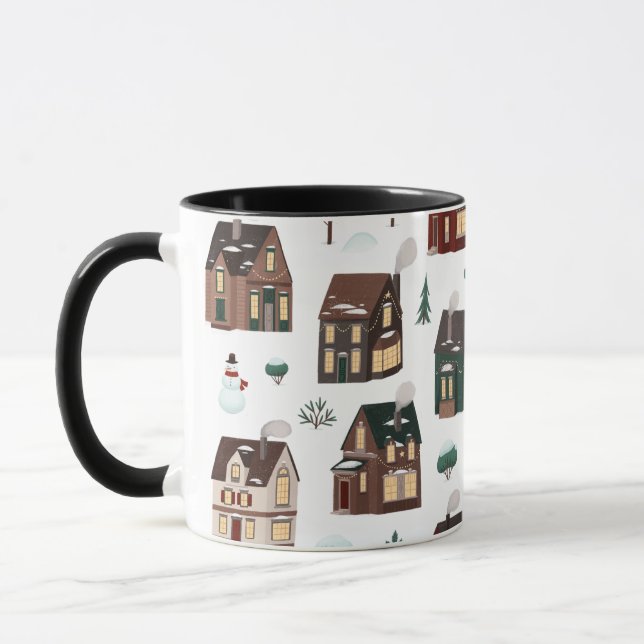 Mug Maisons de neige de Noël (Gauche)