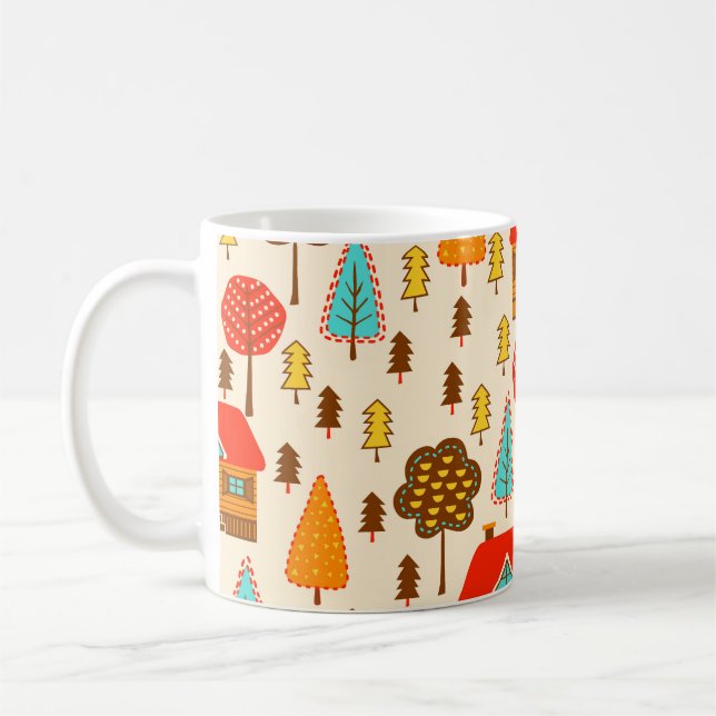 Mug Maisons Forest Vintage Motif sans couture (Gauche)