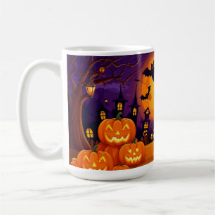 Mug Maisons Hantées Pleine Lune Et Citrouilles 🌙