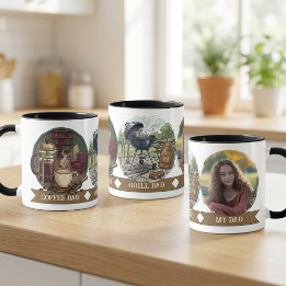 Mug Maître du grill et papa café | Photo de la fête de