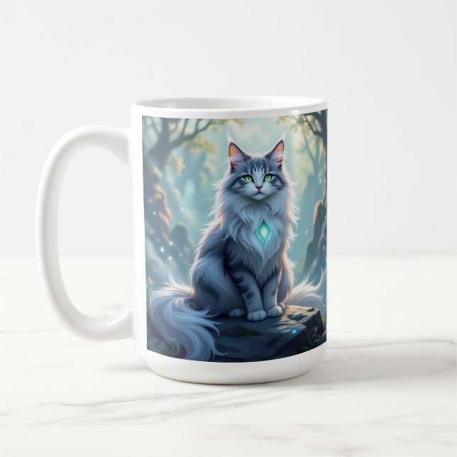 Mug **Majestic Fantasy Cat with Mystical Aura – High F (Gauche)