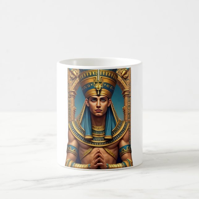 Mug Majestic Pharaoh Portrait: Golden & Blue Ancient E (Centre)