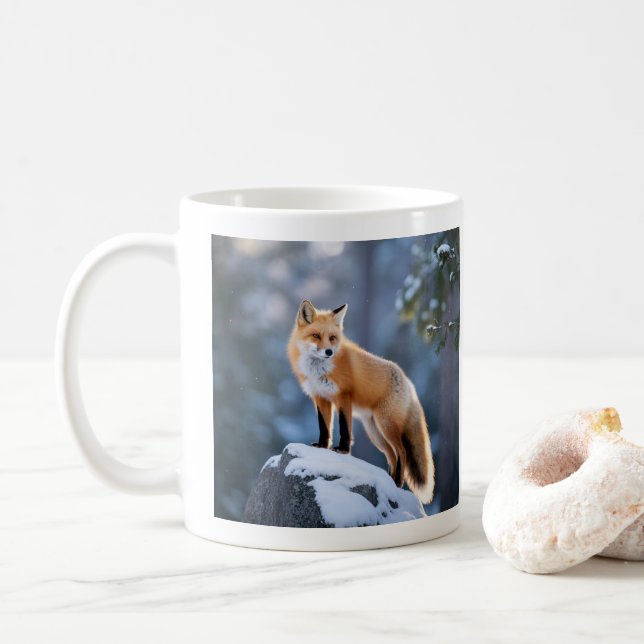 Mug Majestic Winter Fox photographie (Avec donut)