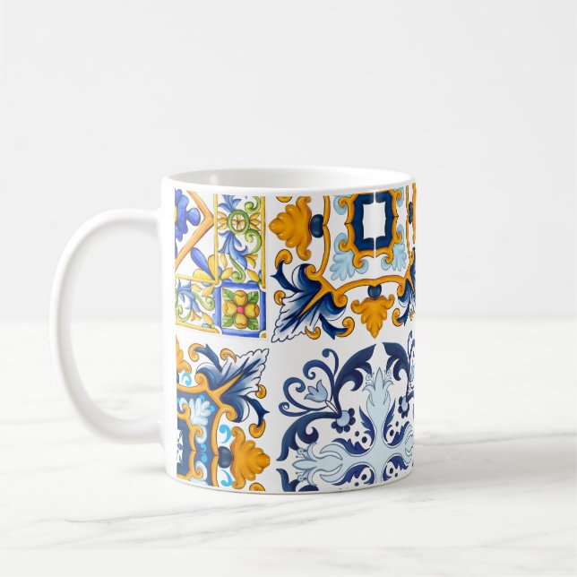Mug Majolica, lemons, Sicilian tiles  (Gauche)