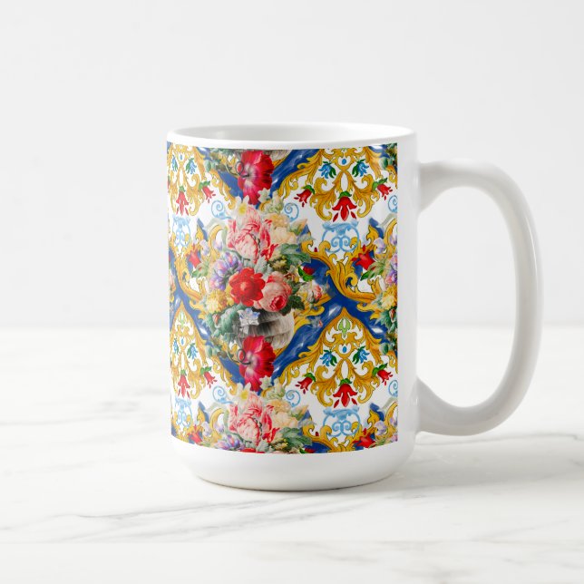 Mug Majolica, style sicilien, fleurs (Droite)