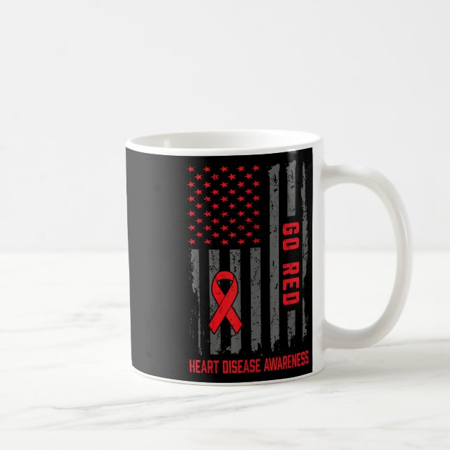 Mug Maladie cardiaque Drapeau américain Aller Maladie  (Droite)