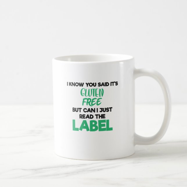 Mug Maladie Celiaque Gluten Libre Lire Le Étiquette Gl (Droite)