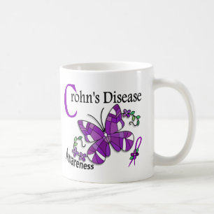 Mug Maladie de Crohn du papillon 2 en verre souillé