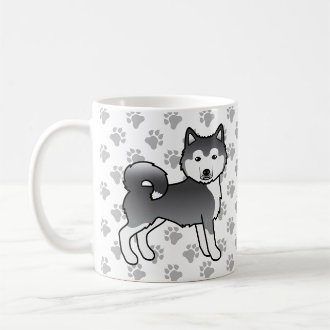 Mug Malamute d'Alaska bleu chien mignon & pattes (Gauche)