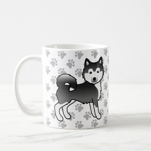 Mug Malamute d'Alaska noir et blanc Chien mignon & pat (Gauche)